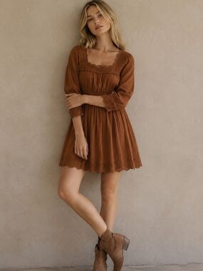 madewell cross-back a-line mini dress in linen Cross-Back A-Line Mini Dress in Linen